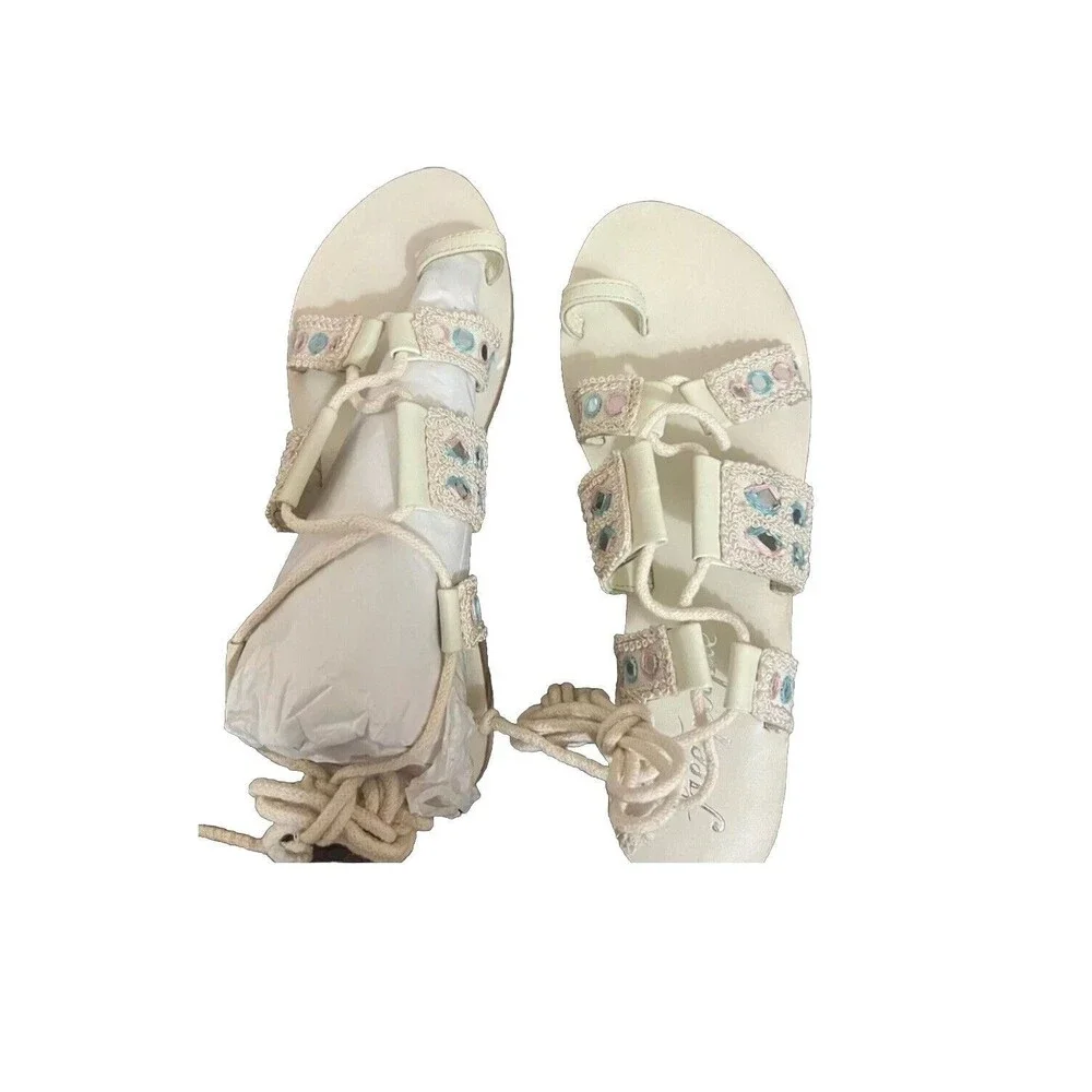FREE‎ PEOPLE Women’s Mantra Mirror Sandals / Natural Size US 8 /EU38.5 New